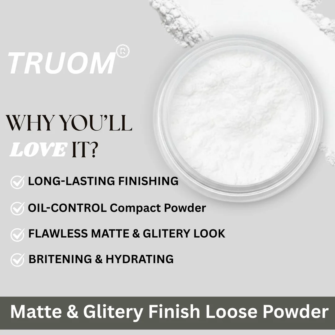 TRUOM Ultra-Fine Translucent Loose Setting Powder 30g | Long-Lasting Flawless Matte Finish, Oil Control, Blur Pores, Brightening Base Makeup for All Skin Tones image 3