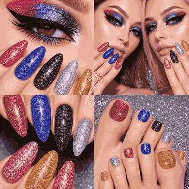 TRUOM Sparkle Loose Holographic Glitter Eyeshadow 6 Grid Box – Multi-Colour Shimmer Makeup for Women Party, Festival, Bridal & Daily Glam Look thumbnail 4