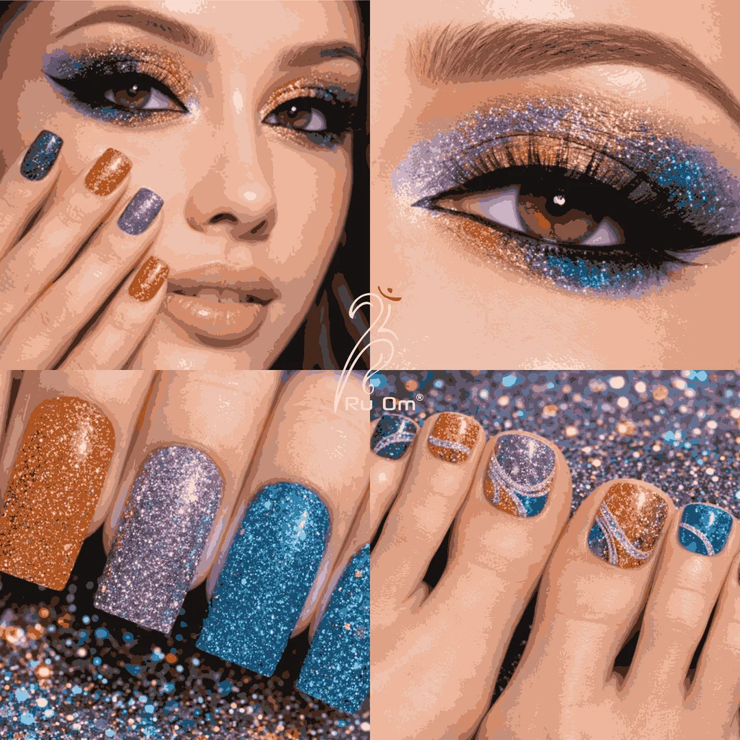 TRUOM Sparkle Loose Holographic Glitter Eyeshadow 12 Grid Box | Multi-Colour Shimmer Makeup for Women Party|Festival, Bridal & Daily Glam Look image 4