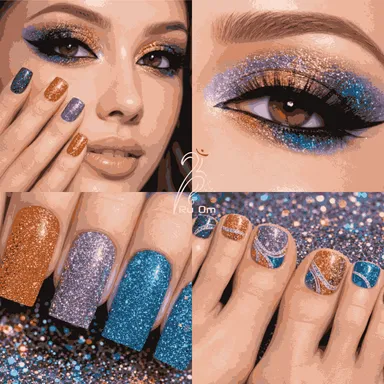 TRUOM Sparkle Loose Holographic Glitter Eyeshadow 12 Grid Box | Multi-Colour Shimmer Makeup for Women Party|Festival, Bridal & Daily Glam Look thumbnail 3