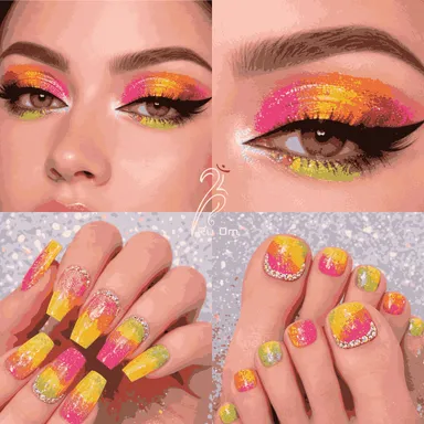 TRUOM Sparkle Loose Neon Glitter Eyeshadow 6 Grid Box for Women thumbnail 4
