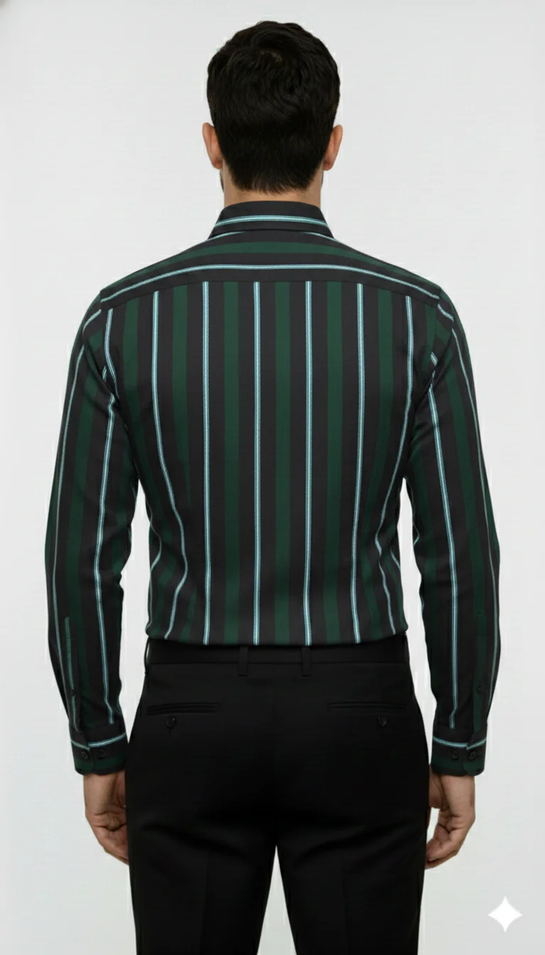 FABRIZER Mens Striped Casual Cotton Shirt 1.79 Slim Fit Full Sleeve Button Down Collar Formal Office Wear Blue White Lightweight Breathable Summer Shirt for Men India image 3