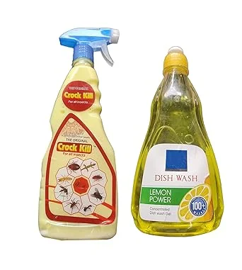 Lemon Antibacterial Liquid Handwash with Eco-Friendly Cockroach Killer Spray Combo Pack Natural Citrus Fragrance Germ Protection Insect Control for Kitchen Home India image 1