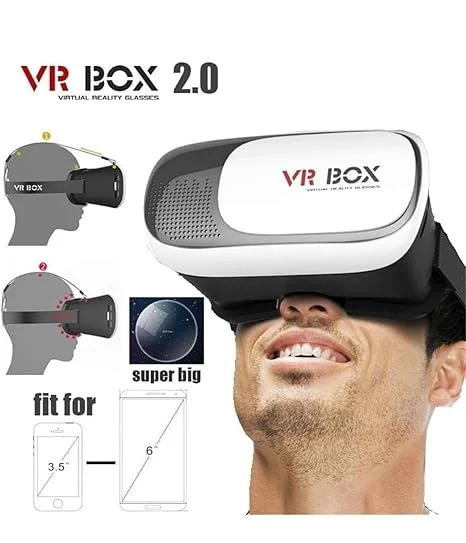 MOTOHUB VR BOX Virtual Reality Headset 3D Glasses for Gaming Movies 360 Videos Adjustable Lens HD Vision Smartphone Compatible Immersive VR Experience India image 1