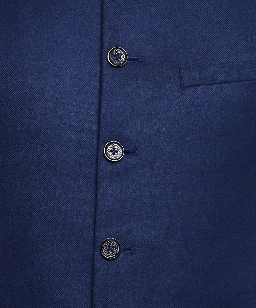 Men’s Nehru Jacket Kurta Set featuring a classic white kurta paired with a stylish sleeveless Modi Jacket Sadri/Koti in elegant navy blue, dark blue, and saffron shades, perfect for weddings and festive occasions. image 5