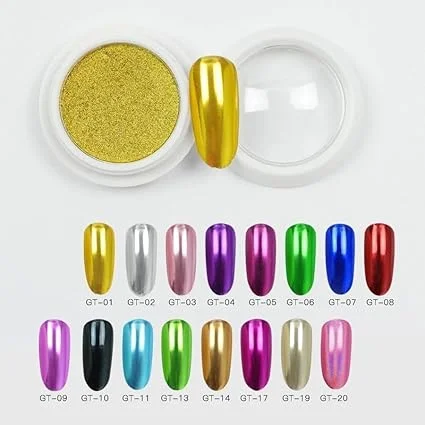 12 Colours Metallic Holographic Chrome Nail Powder Set Mirror Effect Reflective Glitter Nail Art Pigment Kit for Girls Women UV Gel Polish Finish image 2