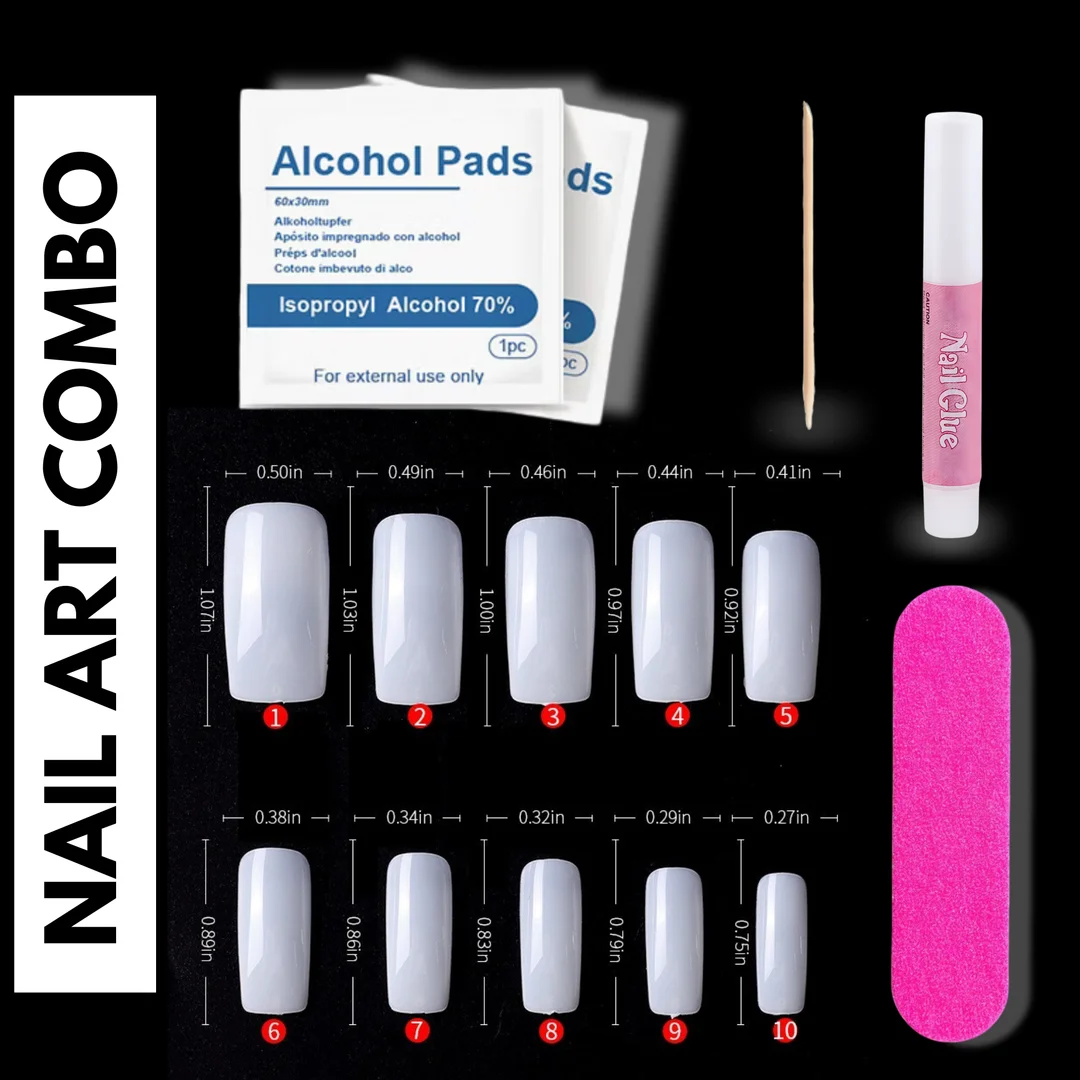 TRUOM Professional Nail Art Tool Kit 10Nails+1Stick+1File & More 3 Other Tools Combo Kit Nail Extension image 1
