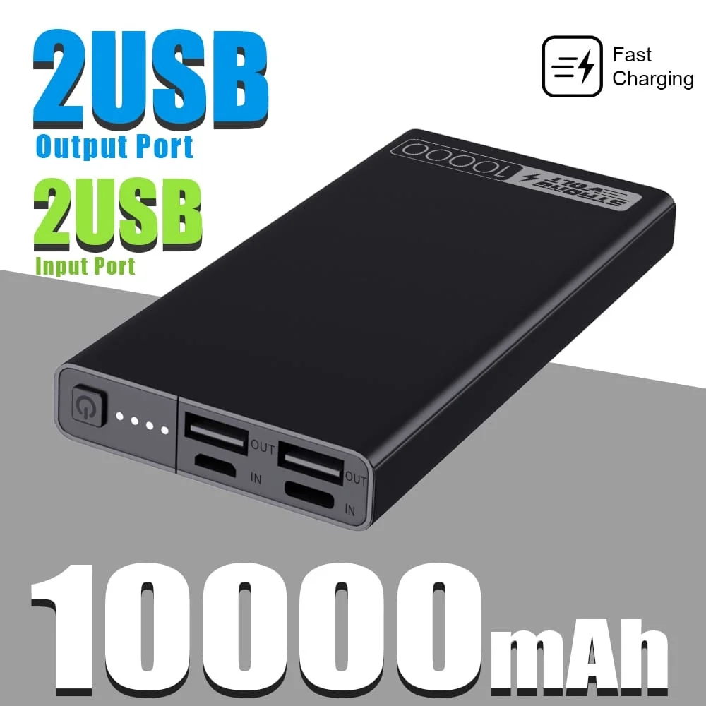 Power Bank K1 10000 mAh Portable Charger Dual USB Fast Charging Battery Pack with LED Indicator High Capacity Mobile Powerbank for Smartphones Tablets image 3