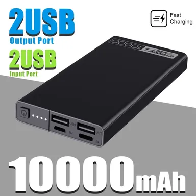 Power Bank K1 10000 mAh Portable Charger Dual USB Fast Charging Battery Pack with LED Indicator High Capacity Mobile Powerbank for Smartphones Tablets thumbnail 2