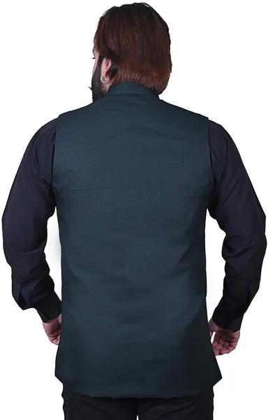 Men's Ethnic Nehru Modi Jacket | Sleeveless Mandarin Collar Party Wear Koti Sadri for Men Pack of 1 thumbnail 1
