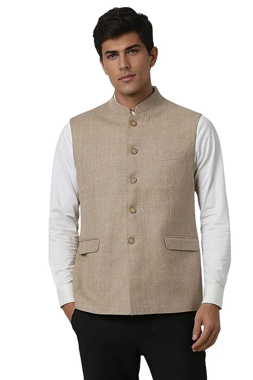 Authentic Khadi Cotton Bhagalpuri Modi Waistcoat|Premium Handloom Sleeveless Nehru Jacket | Traditional Indian Ethnic Wear | Heritage Craftsmanship | Sustainable & Eco-Friendly Fabric image 1