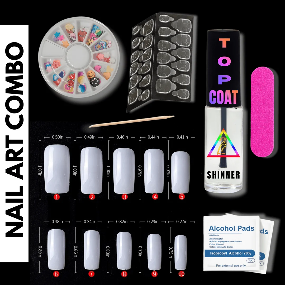 TRUOM Professional Nail Art Tool Kit 10Nails+1Stick+1File & More 5 Other Tools Combo Kit Nail Extension image 1