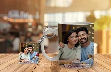 Personalised Photo Printed White Ceramic Coffee Mug 350ml Customised Picture Cup with Free Key Chain Gift for Birthday Anniversary Valentines Day Office Home Use image 2