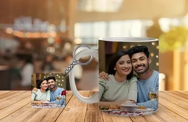 Personalised Photo Printed White Ceramic Coffee Mug 350ml Customised Picture Cup with Free Key Chain Gift for Birthday Anniversary Valentines Day Office Home Use thumbnail 1