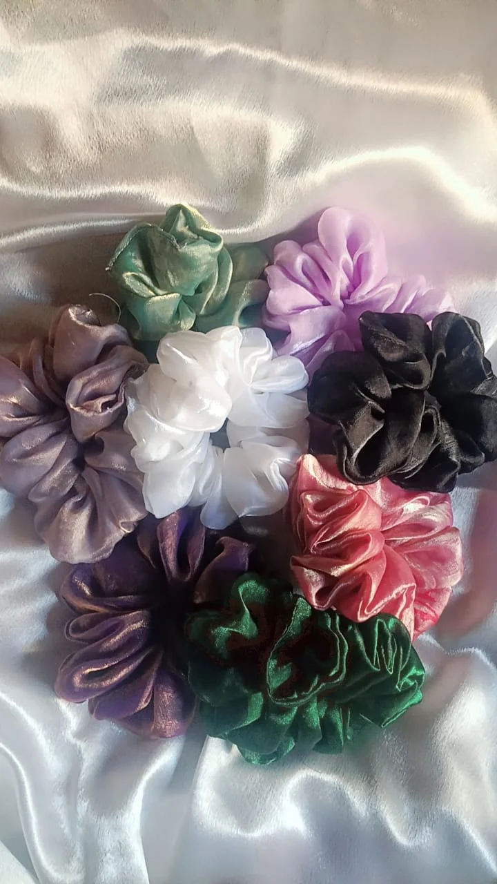 Premium Satin Hair Scrunchies Pack of 8 for Women Girls – Soft Elastic Multi-Colour Hair Ties for Ponytails Buns Everyday Styling & Gentle Hair Care image 1