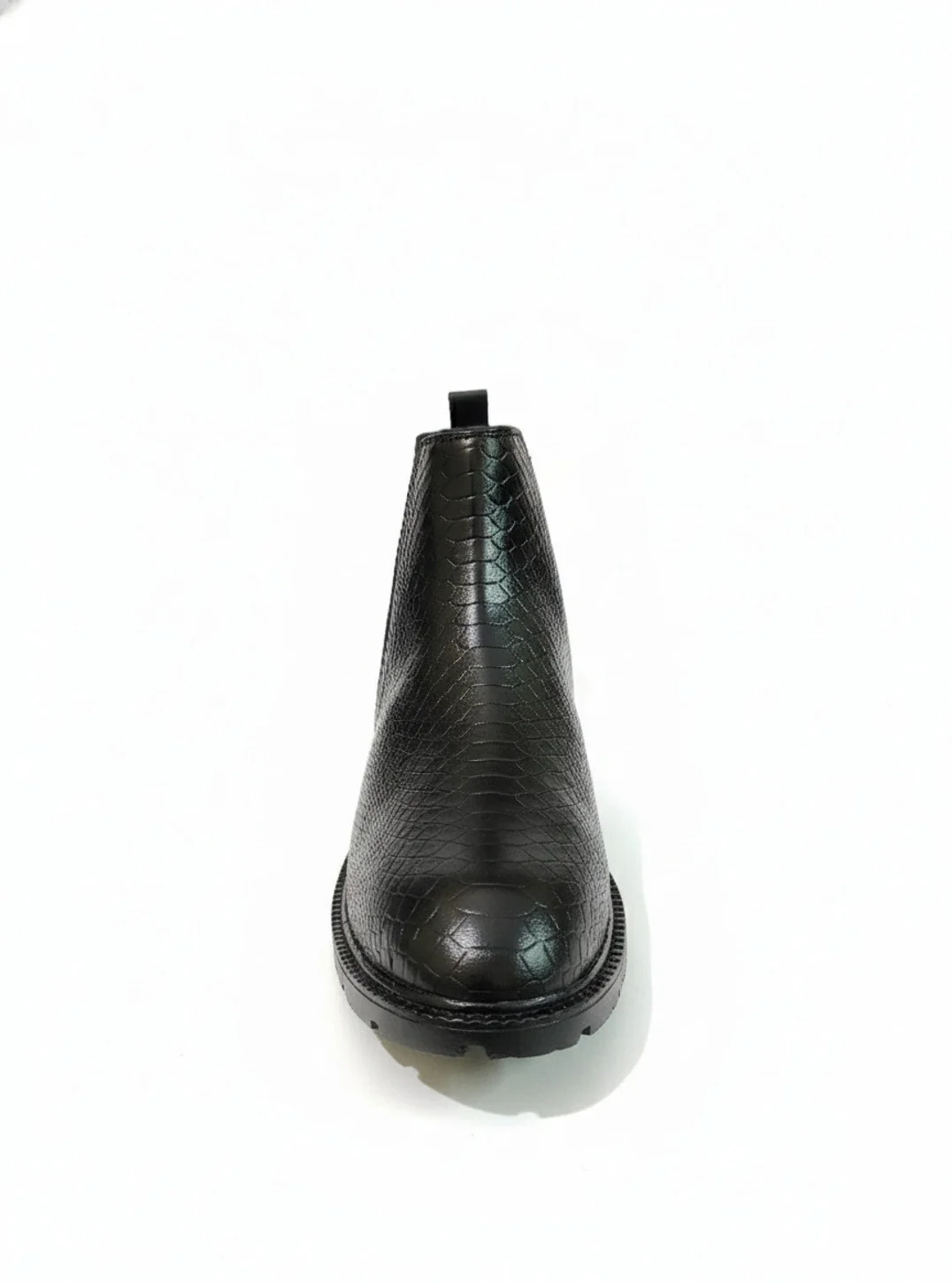 GVOLF Stylish Black Chelsea Boots for Men Slip On Textured Leather Ankle Boots for Office Formal Casual Wear in Size 6 image 4
