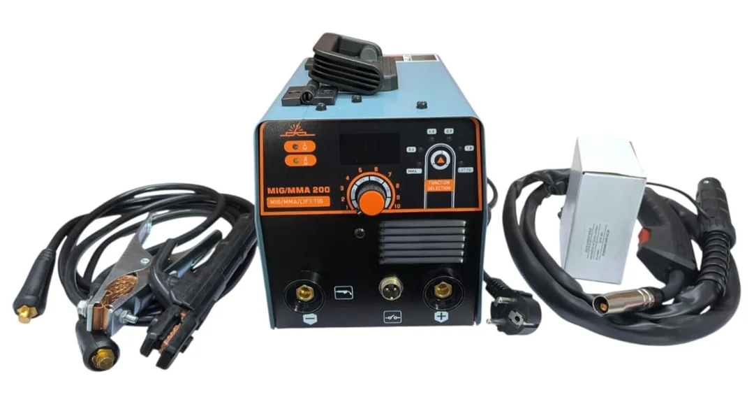 METAPOD MIG MMA 200 Amp Gasless Welding Machine with Dual Function MIG ARC Inverter IGBT Portable Welder for Mild Steel Stainless Steel Iron Home Workshop Use India Gray image 1