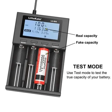 4‑Slot Universal Smart Battery Charger for Li‑ion 18650 26650 21700 18350 14500 + AA AAA NiMH NiCd with LCD Display Intelligent Fast Charging thumbnail 2