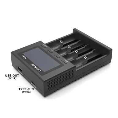 4‑Slot Universal Smart Battery Charger for Li‑ion 18650 26650 21700 18350 14500 + AA AAA NiMH NiCd with LCD Display Intelligent Fast Charging thumbnail 3