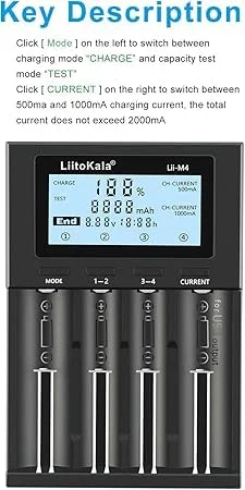 4‑Slot Universal Smart Battery Charger for Li‑ion 18650 26650 21700 18350 14500 + AA AAA NiMH NiCd with LCD Display Intelligent Fast Charging image 7