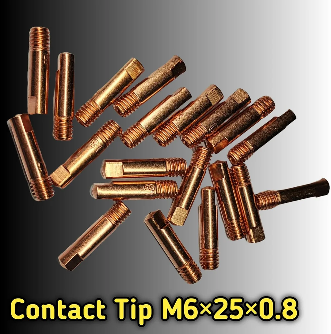 MIG Welding Contact Tips M6 x 25mm 0.8mm Copper Nozzles Pack of 20 for Inverter MIG Welding Machine Consumables Durable High Conductivity Welding Torch Tips image 2