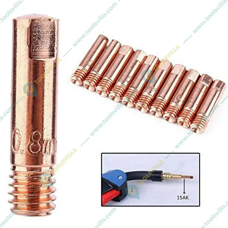 MIG Welding Contact Tips M6 x 25mm 0.8mm Copper Nozzles Pack of 20 for Inverter MIG Welding Machine Consumables Durable High Conductivity Welding Torch Tips image 3