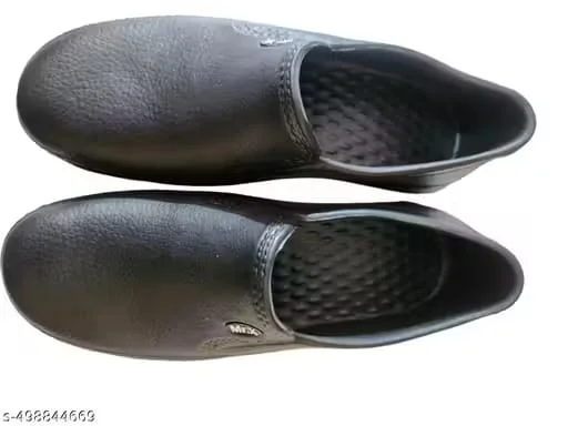 Men Black Formal Rubber Shoes - Lightweight Men’s Formal Shoes in Black with Flexible Rubber Sole Men Black Formal Rubber Shoes 6 image 3