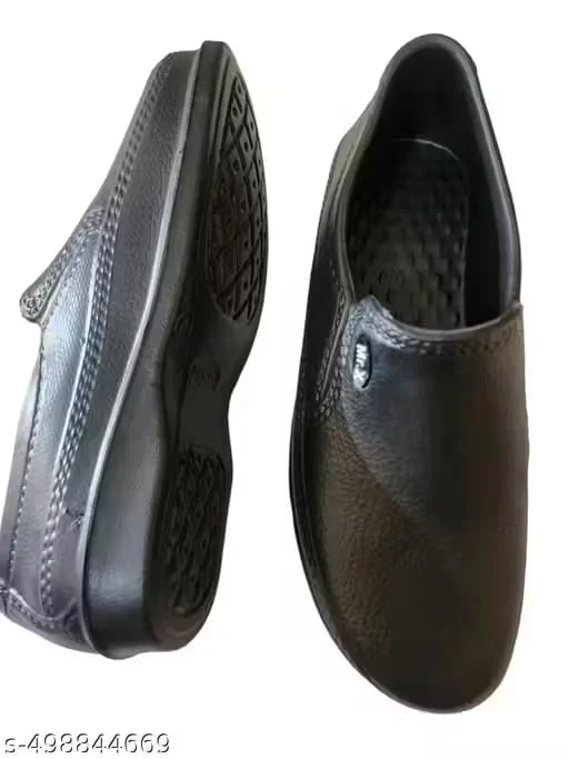Men Black Formal Rubber Shoes - Lightweight Men’s Formal Shoes in Black with Flexible Rubber Sole Men Black Formal Rubber Shoes 6 image 4