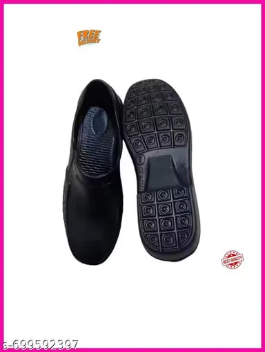 Men’s Black Formal Rubber Shoes – Lightweight & Comfortable Casual Premium Shoes Men’s Black Formal Rubber Shoes  7 thumbnail 3