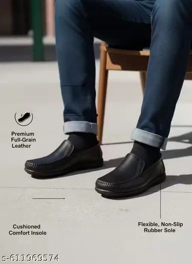 Men’s Waterproof Black Slip-On Shoes – Breathable & Flexible Rubber Casual Footwear Men’s Waterproof Black Slip-On Shoes – Breathable & Flexible Rubber Casual Footwear 6 thumbnail 2