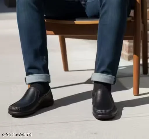 Men’s Waterproof Black Slip-On Shoes – Breathable & Flexible Rubber Casual Footwear Men’s Waterproof Black Slip-On Shoes – Breathable & Flexible Rubber Casual Footwear 8 image 2