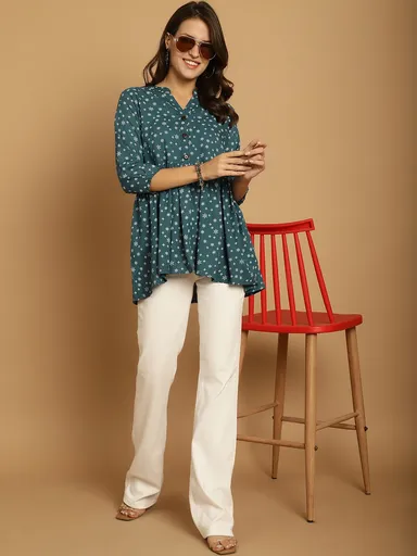 Women Cotton Casual Tops for Women Summer Regular Fit Stylish Printed Solid Western Wear Office College Daily Wear Trendy Ladies Top India thumbnail 4