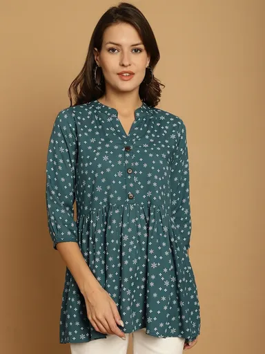 Women Cotton Casual Tops for Women Summer Regular Fit Stylish Printed Solid Western Wear Office College Daily Wear Trendy Ladies Top India thumbnail 0