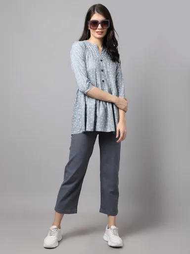 Womens Cotton Casual Tops for Women Summer Regular Fit Short Sleeve Printed Solid Stylish Daily Wear Office College Party Wear Breathable Soft Fabric India thumbnail 1