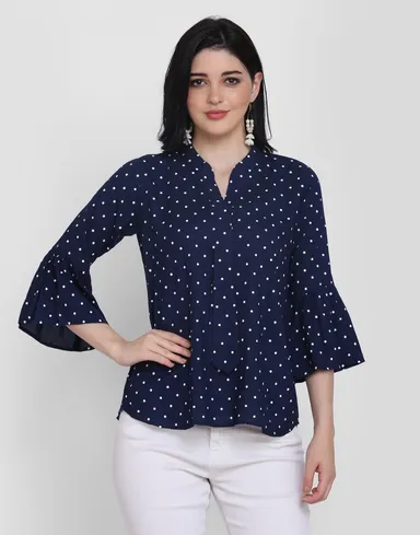 Women’s Tops Cotton Regular Fit Casual Printed Solid Summer Wear Breathable Daily Wear Office College Stylish Ladies Top India Fashion Apparel thumbnail 0