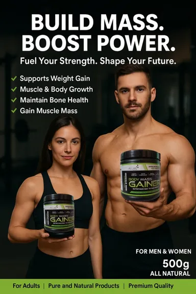 Advanced Body Mass Gainer Powder for Healthy Weight Gain with High Protein Complex & Carbohydrate Blend, Muscle Recovery Formula Supplement for Men & Women Gym Nutrition India thumbnail 1