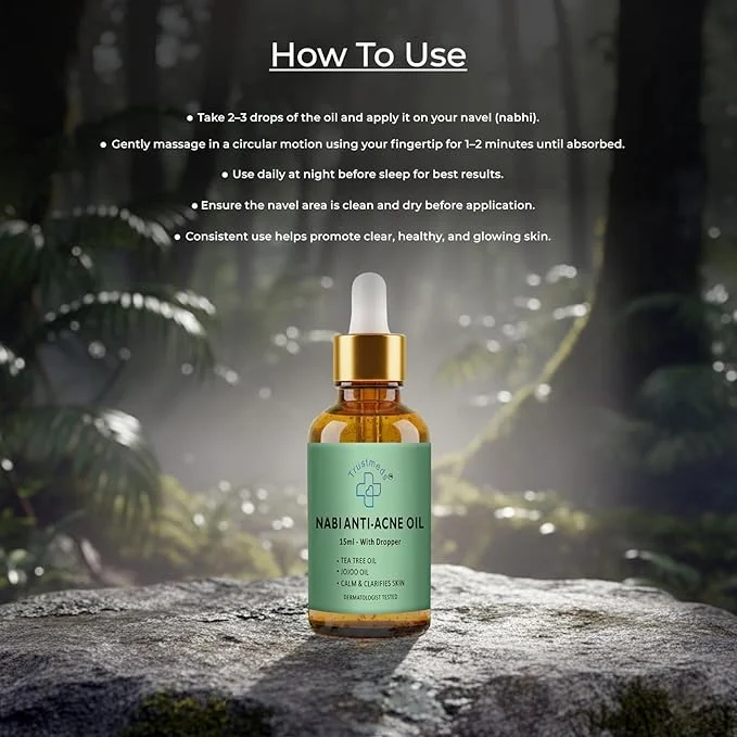 Anti Acne Face Oil with Tea Tree and Jojoba for Pimples, Acne Marks and Blemish Control for Oily and Acne Prone Skin with Precision Dropper 15 ml 15 ml Face Oil 160 ML image 3