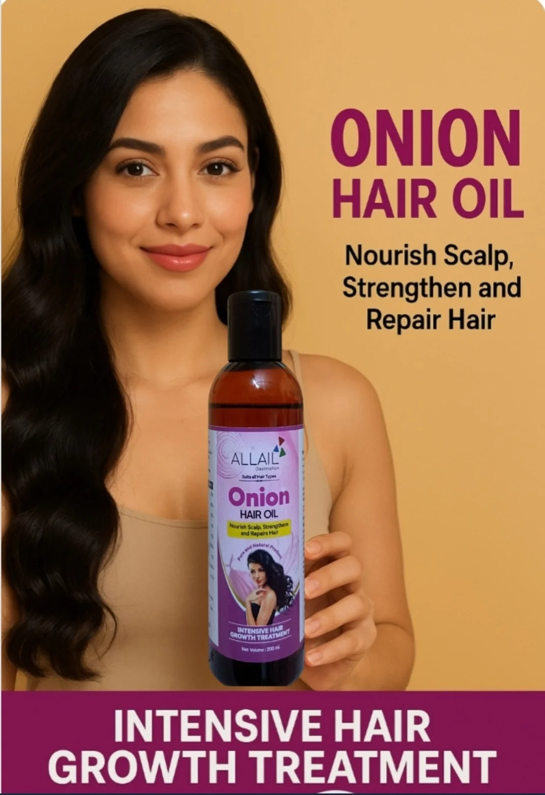 ALLAIL Onion Hair Oil – Nourishing Scalp, Strengthening & Repairing Hair image 2