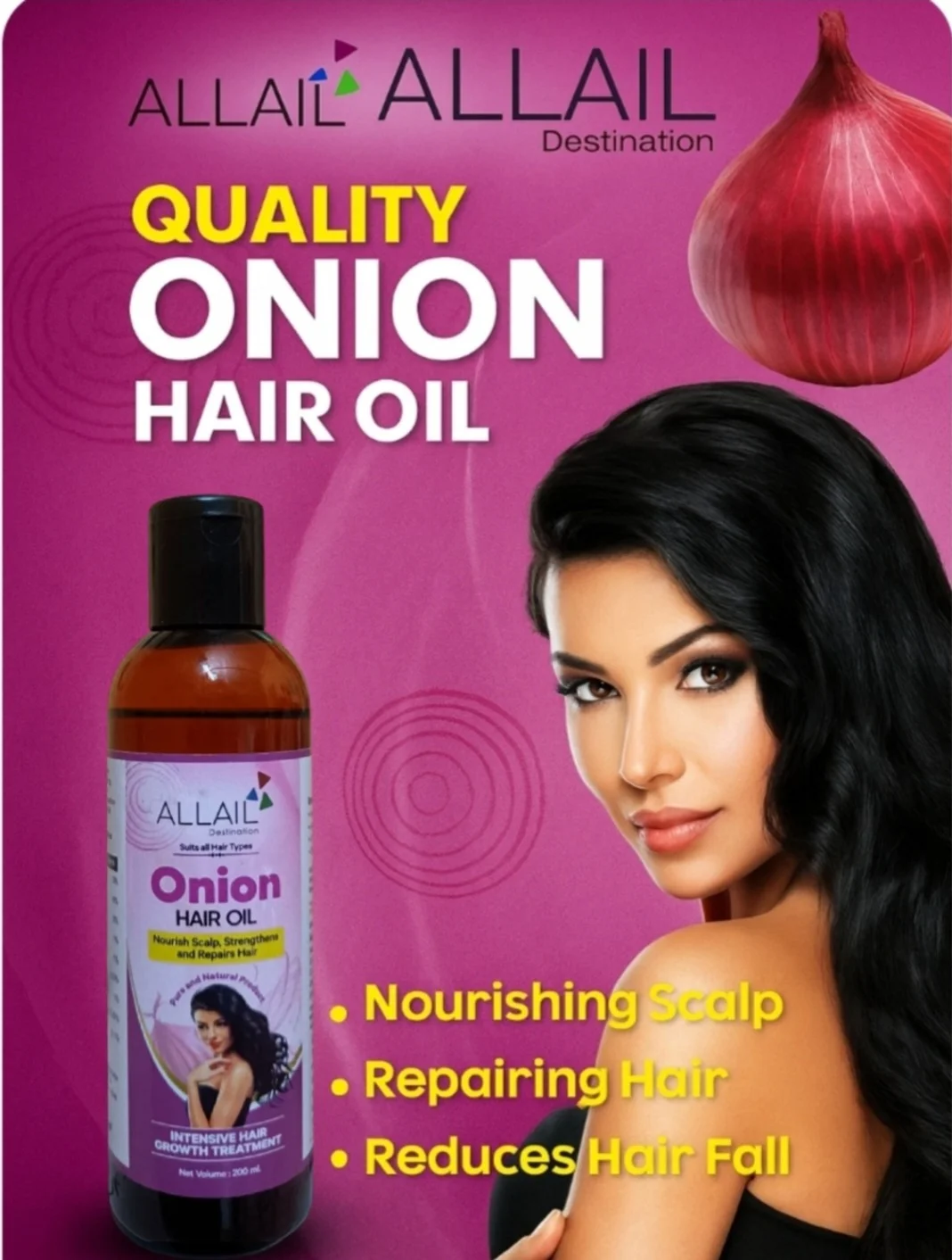 ALLAIL Onion Hair Oil – Nourishing Scalp, Strengthening & Repairing Hair image 3