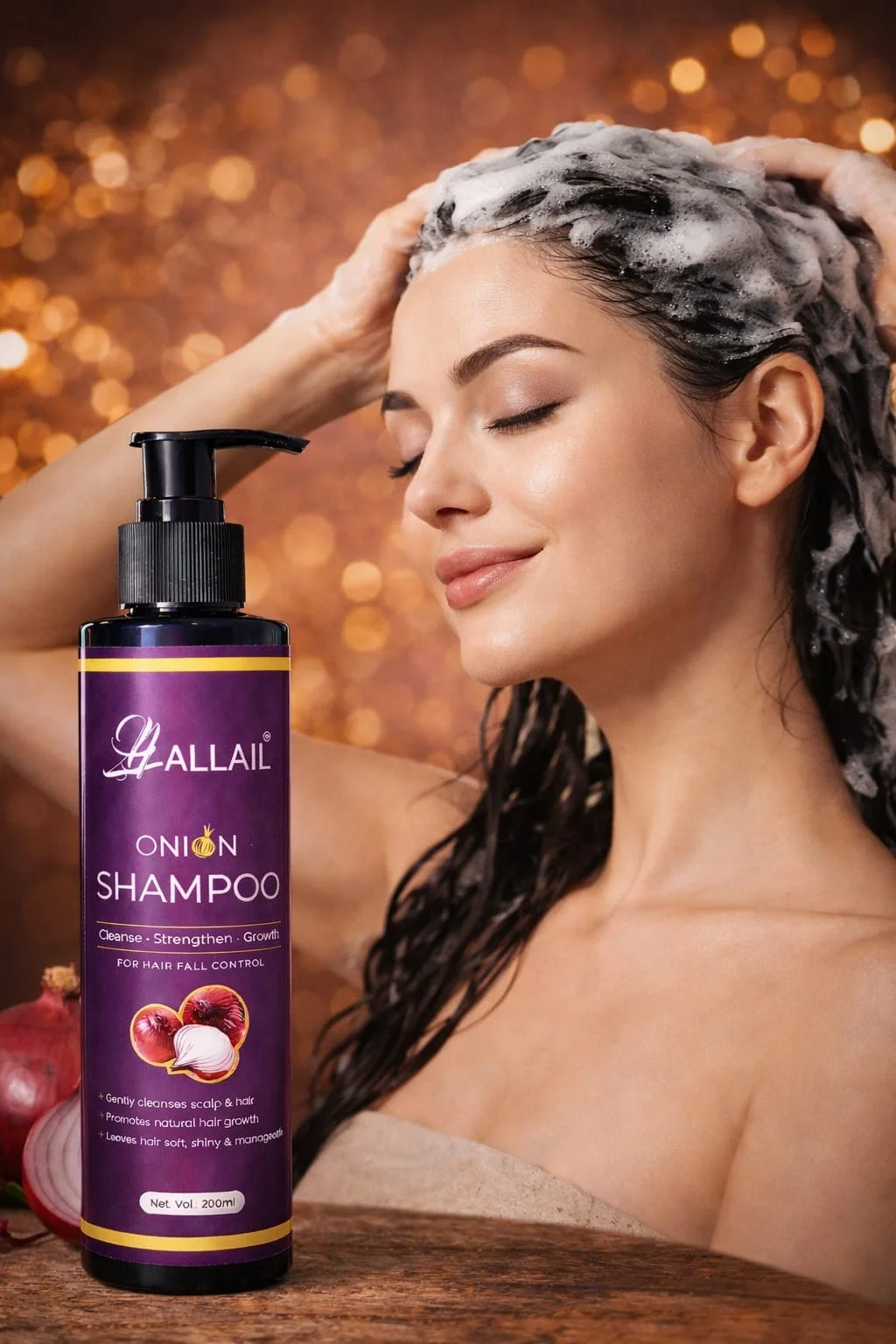 ALLAIL Onion Shampoo – Hair Fall Control 200ml ALLAIL Onion Shampoo – Hair Fall Control 200ml 160 ML image 2