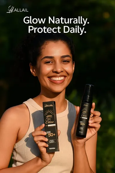 ALLAIL Sun Glow Protector Sunscreen SPF 50+ | Vitamin C & E Enriched | Broad-Spectrum Sun Protection 100g thumbnail 3