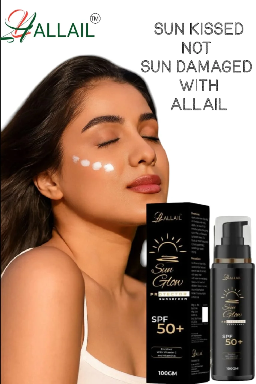 ALLAIL Sun Glow Protector Sunscreen SPF 50+ | Vitamin C & E Enriched | Broad-Spectrum Sun Protection 100g image 6