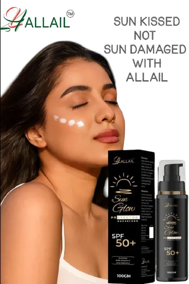 ALLAIL Sun Glow Protector Sunscreen SPF 50+ | Vitamin C & E Enriched | Broad-Spectrum Sun Protection 100g thumbnail 5