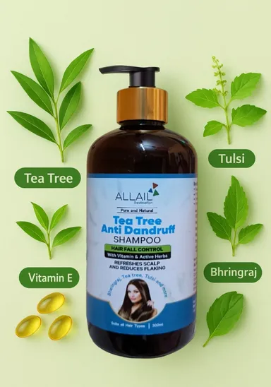 ALLAIL Tea Tree Anti-Dandruff Shampoo 300ml – Refreshes Scalp & Controls Hair Fall ALLAIL Tea Tree Anti-Dandruff Shampoo 300ml – Refreshes Scalp & Controls Hair Fall 270 ML thumbnail 3