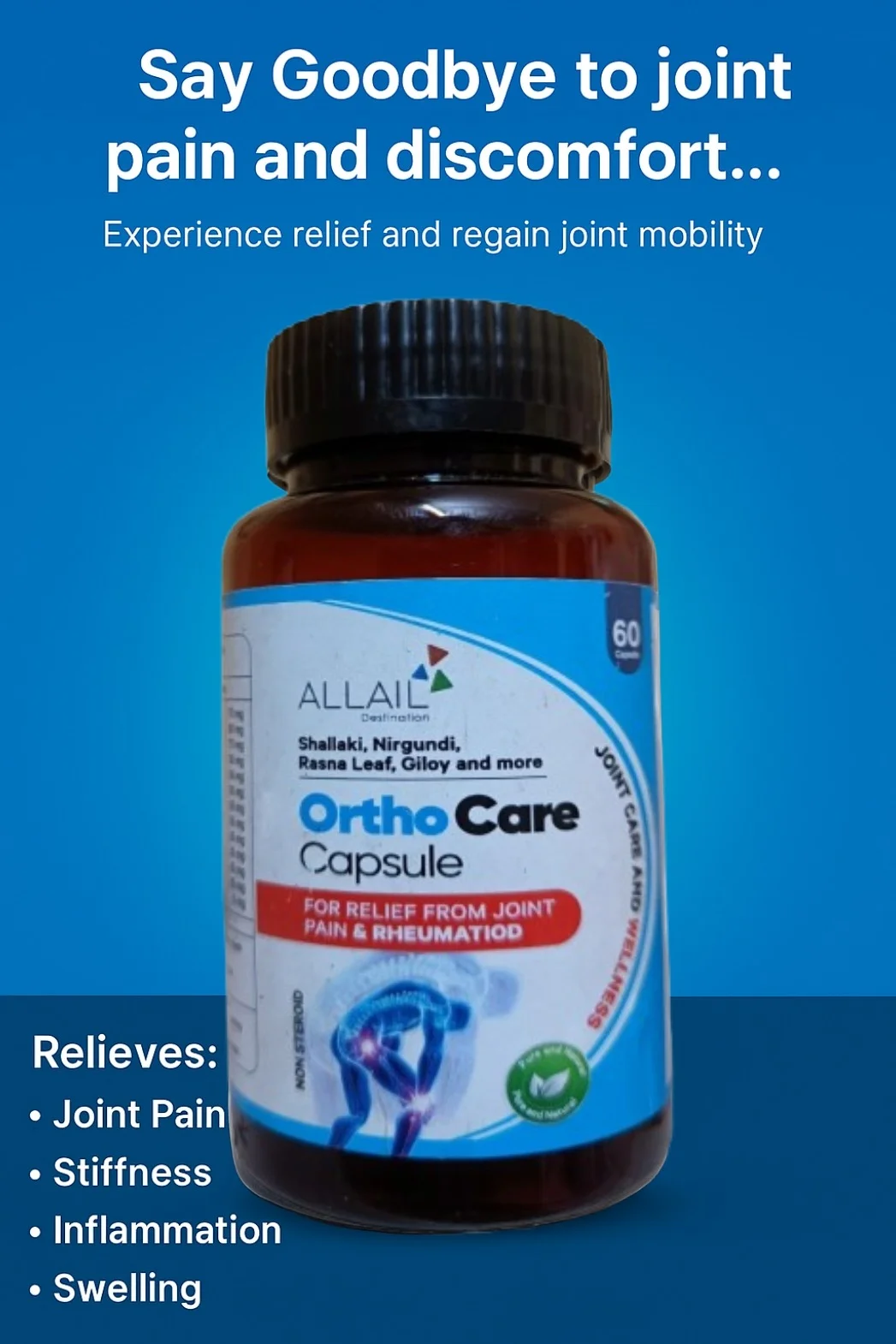 ALLAIL OrthoCare Capsule 60s | Natural Joint Pain & Stiffness Relief Supplement image 3