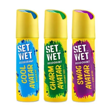  SET WET Deodorant & Body Spray Perfume Deodorant Spray, Pack of 3 (150 ml each) thumbnail 0