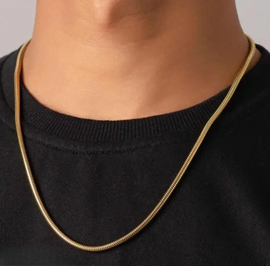 H2 Fashion Collection Designer Golden Chain Thin Light Weighted Gold Plated Gold Chain For Girls Women Men Boys 24 Inches image 3