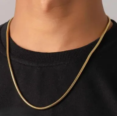 H2 Fashion Collection Designer Golden Chain Thin Light Weighted Gold Plated Gold Chain For Girls Women Men Boys 24 Inches thumbnail 2