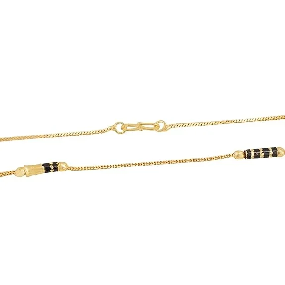 H2 Fashion Collection  Gold Plated Mangalsutra Chain for Women | Traditional Black Bead Necklace with Hook Clasp | Lightweight Imitation Jewellery image 3