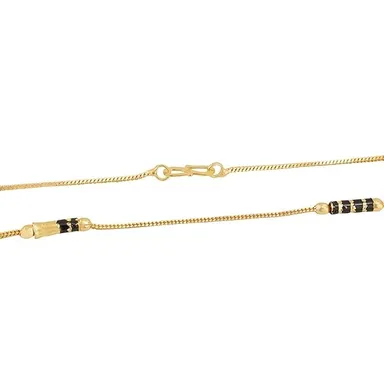 H2 Fashion Collection  Gold Plated Mangalsutra Chain for Women | Traditional Black Bead Necklace with Hook Clasp | Lightweight Imitation Jewellery thumbnail 2